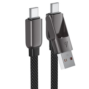  Кабель ACEFAST AF-C13-05-BK USB-A/USB-C To USB-C Short Zinc Alloy Connectors Charging Data Cable 0,2m Black 