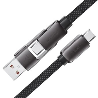  Кабель ACEFAST AF-C13-05-BK USB-A/USB-C To USB-C Short Zinc Alloy Connectors Charging Data Cable 0,2m Black 