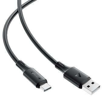  Кабель ACEFAST AF-C17-04-BK USB-A To USB-C Silicone Charging Data Cable Black 