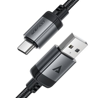  Кабель ACEFAST AF-C20-04-BK USB-A To USB-C Aluminum Alloy Charging Data Cable Black 