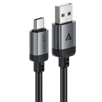  Кабель ACEFAST AF-C20-04-BK USB-A To USB-C Aluminum Alloy Charging Data Cable Black 