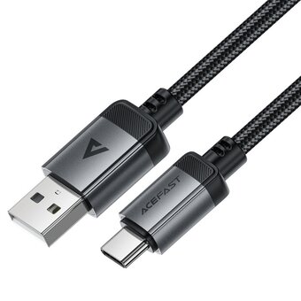  Кабель ACEFAST AF-C20-04-BK USB-A To USB-C Aluminum Alloy Charging Data Cable Black 