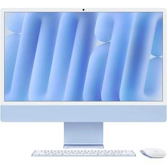 Моноблок Apple iMac A3247 (MWUF3X/A) 24" 4.5K M4 8 core (4) 16Gb SSD256Gb 8 core GPU macOS WiFi BT 143W клавиатура мышь Cam синий 4480x2520 