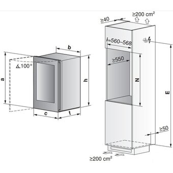  Встраиваемый винный холодильник V-ZUG WineCooler V4000 WC4T-51102 L черн.стекло 