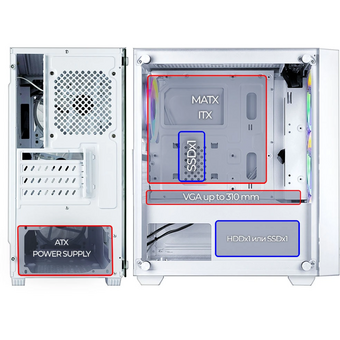  Корпус Ginzzu CL620 mATX Fan 4*12FRGB 