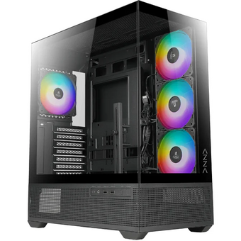 Корпус Azza Tiara (CSAZ-501B TIARA) черный без БП ATX 4x120mm 2xUSB3.0 1xUSB3.1 audio bott PSU 