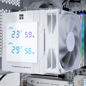  Кулер Thermalright Peerless Assassin 120 Digital, ARGB White LGA115X/1200/1700/1851AM4/AM5 (Dual Tower, 2x120mm ARGB PWM Fan, медное основание) 