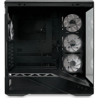  Корпус HSPD F711 (F711-TGBK- ARGB), без БП, Panoramic Full Tower, Black, TG, 0.7 SPCC, 4x120mm ATX, mITX 190/420/280mm 2x2.5", 7xPCI 1xUS 