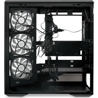  Корпус HSPD F711 (F711-TGBK- ARGB), без БП, Panoramic Full Tower, Black, TG, 0.7 SPCC, 4x120mm ATX, mITX 190/420/280mm 2x2.5", 7xPCI 1xUS 