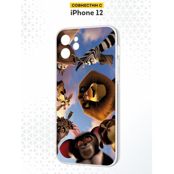  Силиконовый чехол  DesignOnCase для iPhone 12 (Айфон 12 ), Мадагаскар 