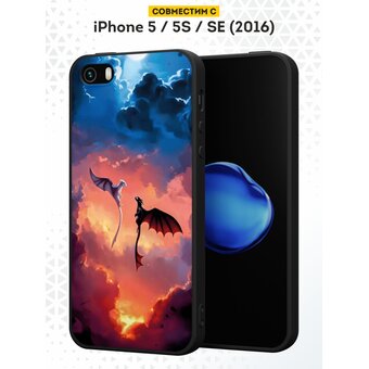  Силиконовый чехол DesignOnCase для iPhone 5/5s/SE (Айфон 5, 5с и СЕ), Как приручить дракона 