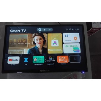  УЦ Телевизор TOPOMAX TM24HDSBK черный 1366x768, HD, 60Гц, Wi-Fi, Smart TV, Android TV 14.0 (Царапин, потертости, ПУ) 