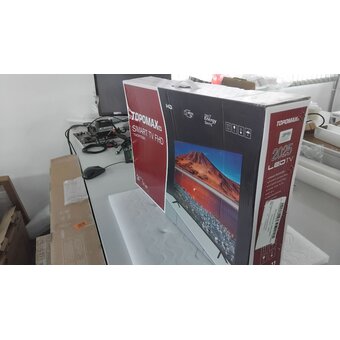  УЦ Телевизор TOPOMAX TM24HDSBK черный 1366x768, HD, 60Гц, Wi-Fi, Smart TV, Android TV 14.0 (Царапин, потертости, ПУ) 