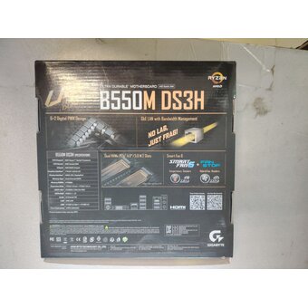  УЦ MB sAM4 Gigabyte B550M DS3H 4xDDR4-3200, DVI-D+HDMI, 2xPCI-Ex16, 1xPCI-Ex1, 4xSATA3(RAID 0/1/10), 2xM.2 (плохая упаковка, перепрошивка BIOS) 