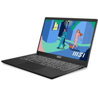  Ноутбук MSI Modern 15 B7M-472XRU (9S7-15HK12-472) AMD Ryzen 7 7730U/16Gb/SSD1Tb/15.6"/IPS/FHD/1920x1080/60Hz/NoOS/Classic Black 