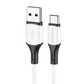  Дата-кабель BOROFONE BX79 silicone charging Type-C, 2м (белый) 