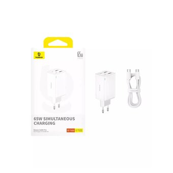  СЗУ Baseus GaN6 Pro (P10162701213-00) 65W EU Moon White 