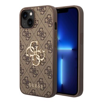  Чехол Guess PU 4G Big metal logo Hard Brown GUHCP15S4GMGBR для iPhone 15 