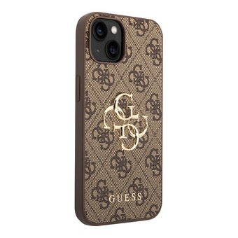  Чехол Guess PU 4G Big metal logo Hard Brown GUHCP15S4GMGBR для iPhone 15 