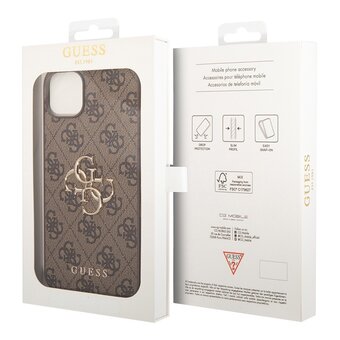  Чехол Guess PU 4G Big metal logo Hard Brown GUHCP15S4GMGBR для iPhone 15 