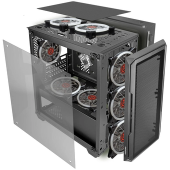  Корпус Ginzzu CL680 mATX Fan 4*12FRGB 