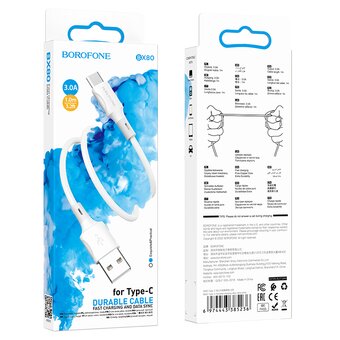  Дата-кабель BOROFONE BX80 Type-C Succeed белый 