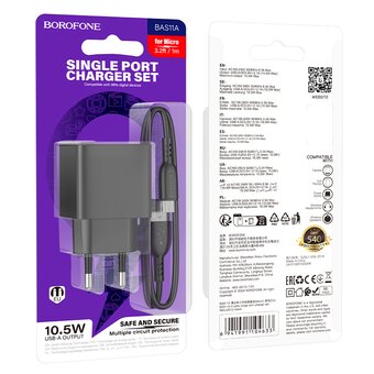  СЗУ BOROFONE BAS11A Erudite single port Micro черный 