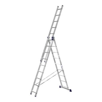  Лестница трехсекционная Алюмет H3 5309AK 3x9 ступеней 