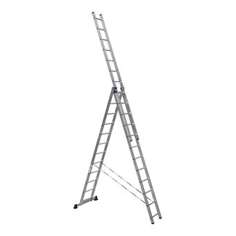  Лестница трехсекционная Алюмет H3 5312AK 3x12 ступеней 