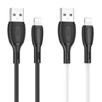  Дата-кабель BOROFONE BX86 Advantage silicone for iP белый 