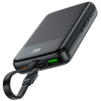  Внешний аккумулятор ACEFAST AF-M13-BK PD 22.5W Power Bank With Cable 10000Mah Black 