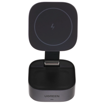  Зарядное устройство UGREEN W526 (35278) 2-in-1 Magnetic Wireless Charger for Iphone&AirPods 7,5W Space Gray 