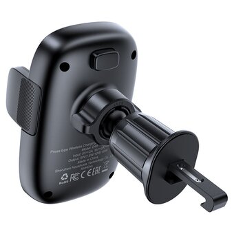  АЗУ ACEFAST D48 (AF-D48-BK) Press Type Wireless Charging Car Holder For Air Vent Black 