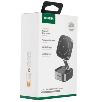  Зарядное устройство UGREEN W526 (35278) 2-in-1 Magnetic Wireless Charger for Iphone&AirPods 7,5W Space Gray 
