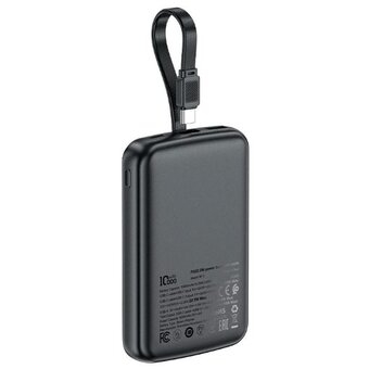  Внешний аккумулятор ACEFAST AF-M13-BK PD 22.5W Power Bank With Cable 10000Mah Black 
