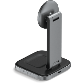  Зарядное устройство Satechi ST-Q21FM 2-in-1 Foldable QI2 Wireless Charging Stand Space Gray 
