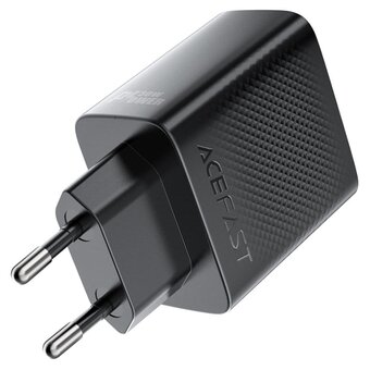  Зарядное устройство ACEFAST AF-A110-BK PD 30W Gan Charger USB-C+USB-C With Retractable Cable Black 