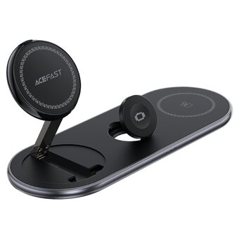  Зарядное утройство ACEFAST E19 (AF-E19-BK) Qi2 desktop 3-in-1 wireless charging holder Black 
