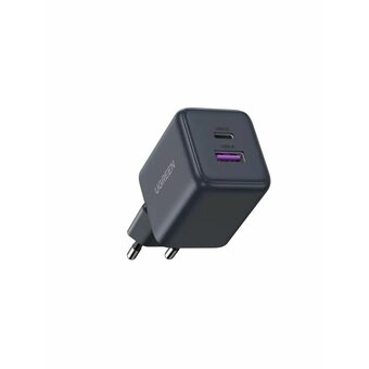  Зарядное устройство UGREEN X516 (55539) 30W 2-Port USB-C&USB-A GaN Fast Charger EU Grey 