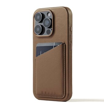  Чехол Mujjo Full Leather Wallet Case for iPhone 16 Pro Dark Tan 