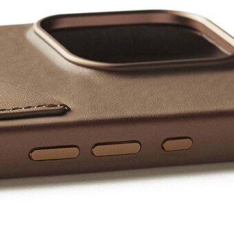  Чехол Mujjo Full Leather Wallet Case for iPhone 16 Pro Dark Tan 