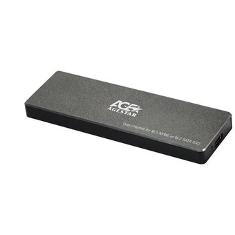  Внешний корпус SSD AgeStar 31UBVS6C NVMe/SATA USB3.0 алюминий черный M2 2280 B/M-key 