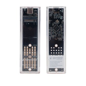  Внешний корпус Gembird EEM2-NVME-2 USB 3.1 для M2 NVME порт Type-С, пластик, прозрачный 