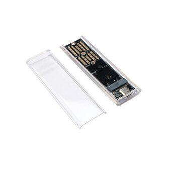  Внешний корпус Gembird EEM2-NVME-2 USB 3.1 для M2 NVME порт Type-С, пластик, прозрачный 