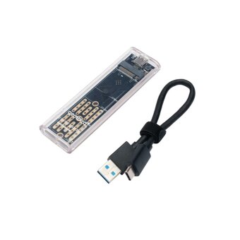  Внешний корпус Gembird EEM2-NVME-2 USB 3.1 для M2 NVME порт Type-С, пластик, прозрачный 