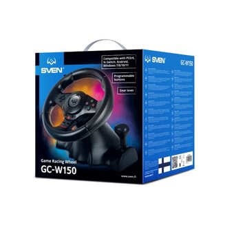  Руль SVEN GC-W150 (SV-021894) педали, вибро, D-pad, 16 кл, PS4/PS3/NS/PC/Android 