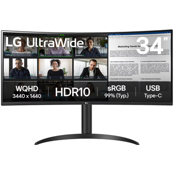  Монитор LG UltraWide 34WR55QK-B черный 