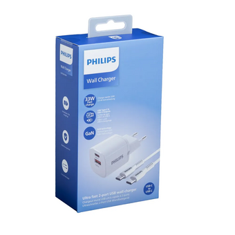  СЗУ Philips DLP2561DW/97 PD33W + кабель USB C - USB C белый 