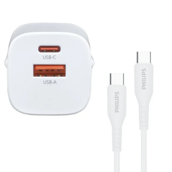  СЗУ Philips DLP2561DW/97 PD33W + кабель USB C - USB C белый 