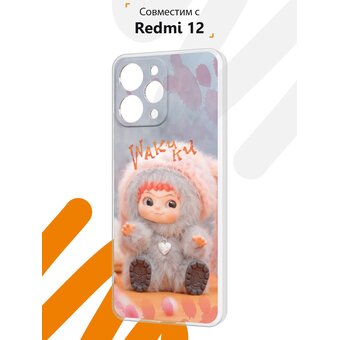  Силиконовый чехол Mcover для Redmi 12 (Редми 12), с принтом Вакуку сервый 